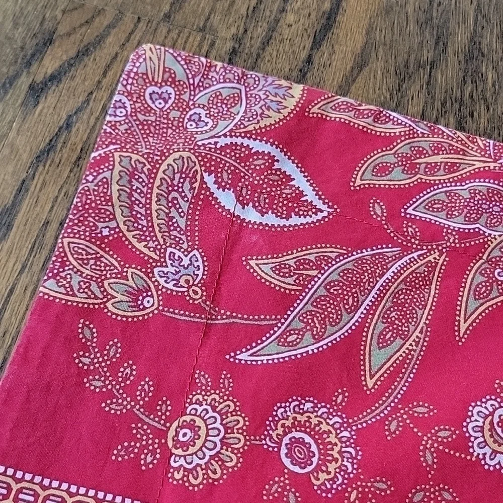 Pottery Barn Organic Cotton Made in Portugal Red Paisley 2 Pillowcases 29